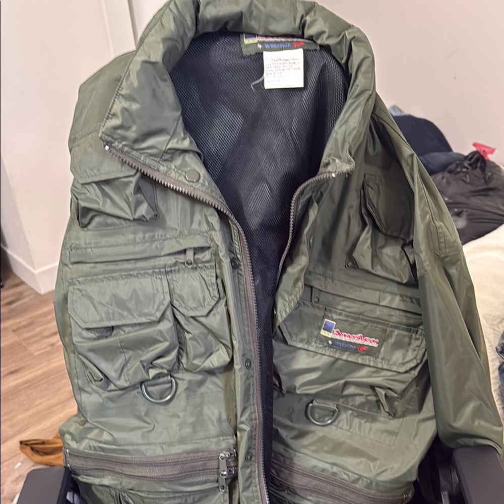 Green Military Field Coat with Utility Design